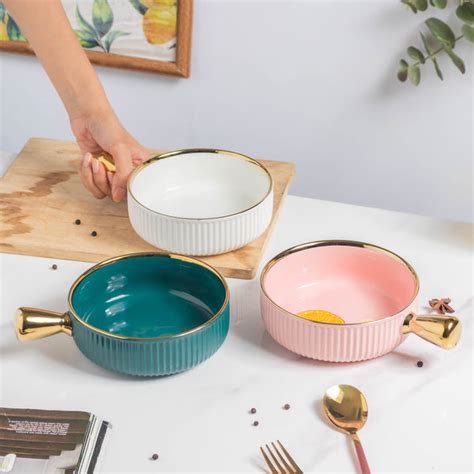 Ribbed Snack Bowl With Handle 500 ml Online - Premium Snack Bowl | Nestasia