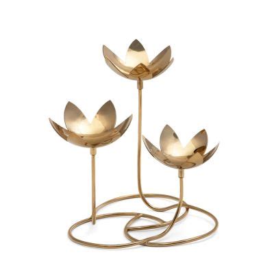 Lotus Tea light Holder | Buy metal tea light holder Online | Kalpané