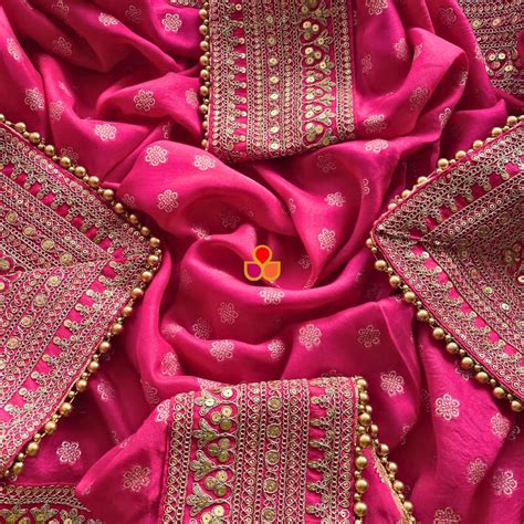 Bridal Ada Pink Floral Embroidered Silk Dupatta – anokherang