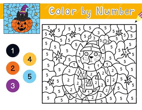 Premium Vector | Color by number game for kids. coloring page with cute ...