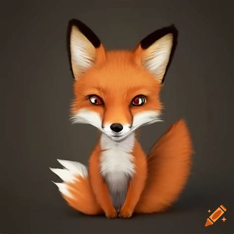 Orange fox with two tails