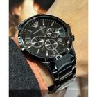 New Emporio Armani Mens Watch Steel Black Strap & India | Ubuy