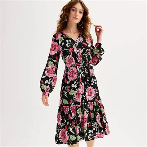 Women's Draper James Long Sleeve Tiered Midi Dress