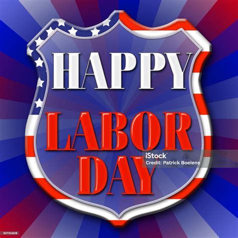 Happy Labor Day 3d Bright Colors Bright Shiny Text Stock Illustration ...