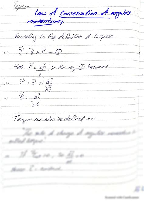 SOLUTION: Law of conservation of angular momentum - Studypool