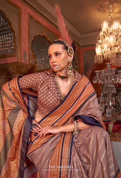 Purple Kanjivaram Silk Saree with Gold Borders – Anant Tex Exports ...