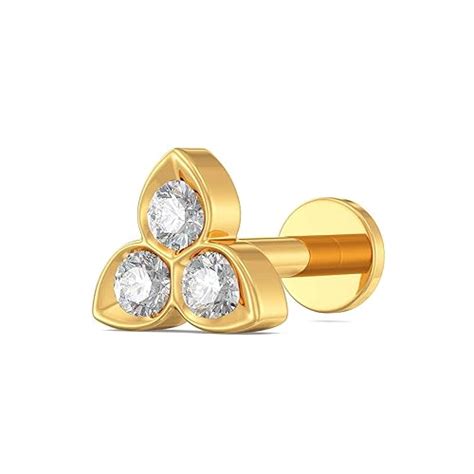 Joyalukkas 22k (916) Yellow Gold and Diamond Metal Nose Pin : Amazon.in ...