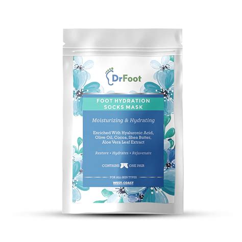 Dr Foot Hydration Socks Mask with Hyaluronic Acid, Olive Oil, Cocoa ...