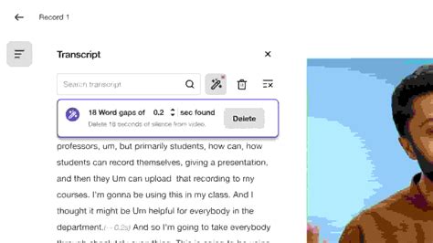 Vimeo text-based video editor allowing users to edit video by deleting text from a transcript.