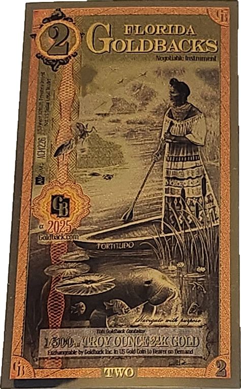 2 Goldback (Florida) - États-Unis – Numista