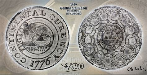 1776 Continental Dollar : coins