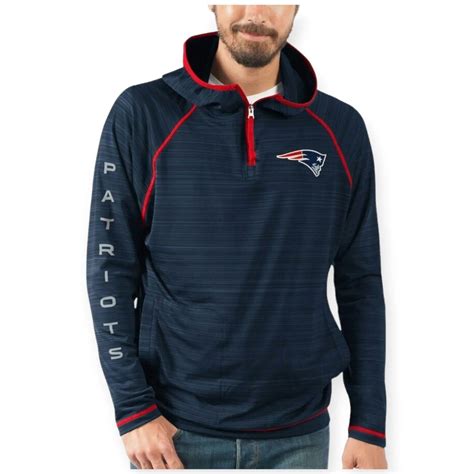 GIII Hoodies Mens 3/4 ZIP Patriots (Navy) - Nexus Clothing