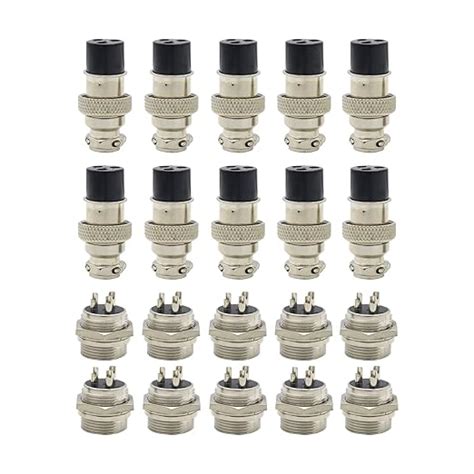 Electronic Spices 10 Pairs 3 Pin Aviation Plug Connector Male Female ...