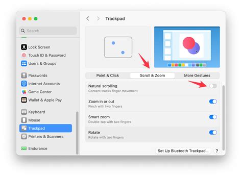 How to change scroll direction on Mac