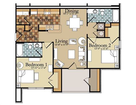 Two Bedroom Apartment Floor Plan In Ghana