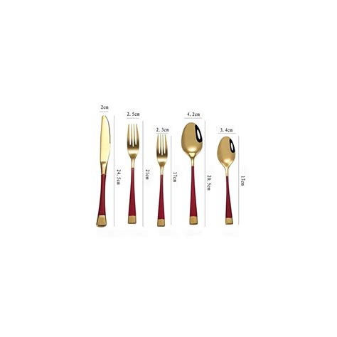 Buy C&L Matte Red Gold Flatware Set 30-Piece Stainless Steel Kitchen ...