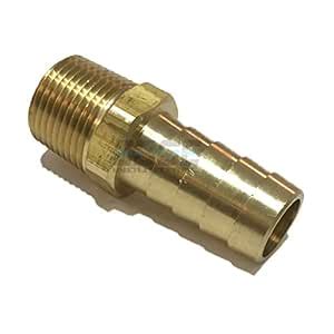 EDGE INDUSTRIAL 1/2" Hose ID to 3/8" Male BSP BSPT Straight Brass ...