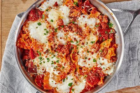 Recipe: One Skillet Stovetop Lasagna   Kitchn