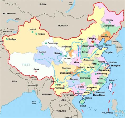 Printable Map Of China With Cities - Editable Blank Worksheets – Free & Instant Download
