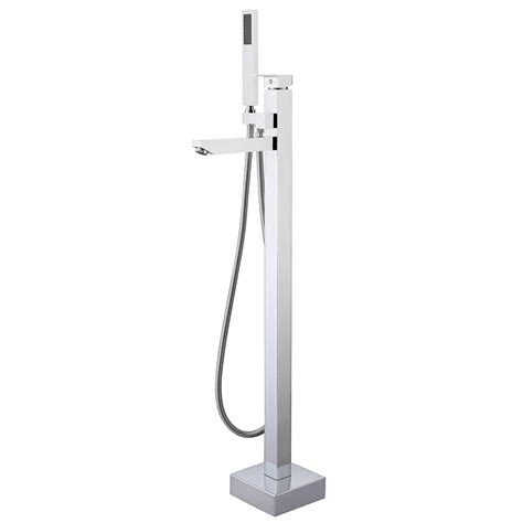 Bathroom Freestanding Tub Filler Floor Mounted Tub Spou Bathtub Faucet ...