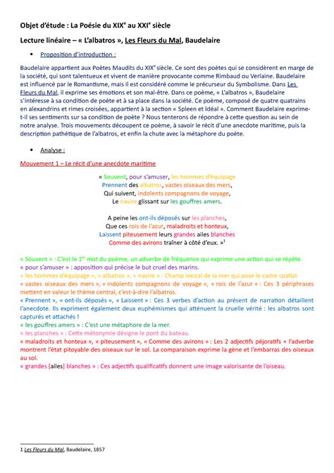 L’Albatros Poem Analysis _ The Rime of the Ancient Mariner: Summary ...