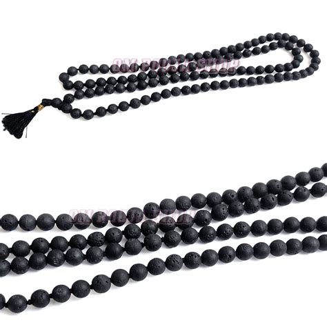 Original Jwalamukhi Lava Stone Round Beads Mala