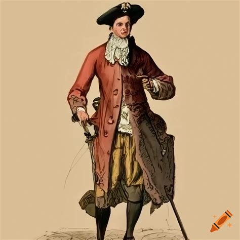 Man in historical 1700s attire on Craiyon