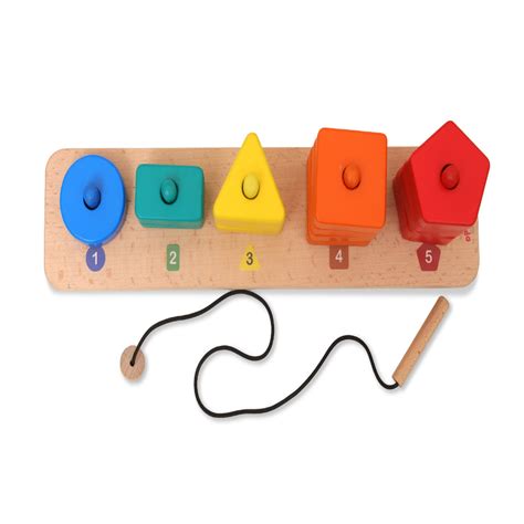 Open Ended 3 in 1 Stack and Sort Board With Lace – Jaiman Toys