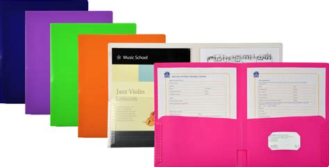 2-Pocket Plastic Folders, Color Pocket Folders