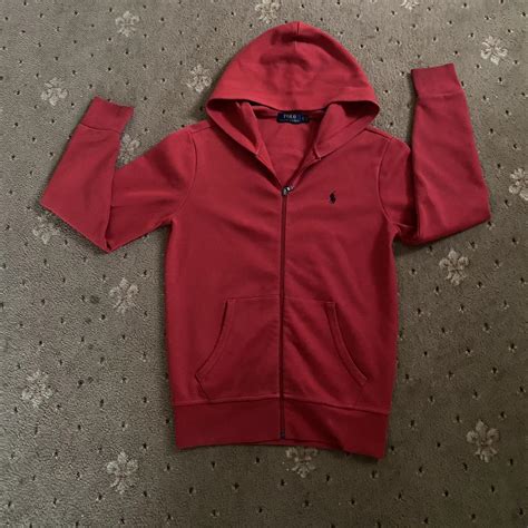 Polo Ralph Lauren hoodie red xs performance double... - Depop