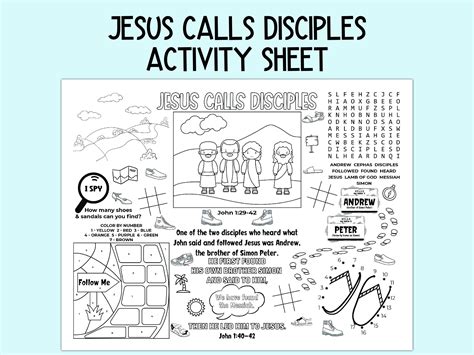 Jesus Calls Disciples Activity Sheet, Children's Church Activity, Bible ...