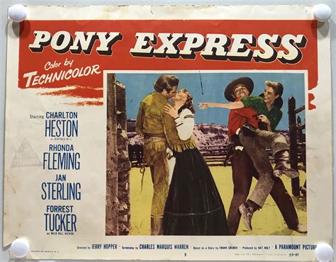 ORIGINAL LOBBY CARDS - PONY EXPRESS - 1953 - set of 8 - Charlton Heston ...