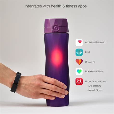 Purple | Water bottle tracker, Smart water bottle, Health and fitness apps