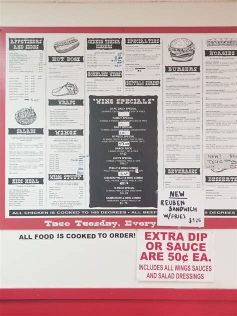 Menu at Lucy's Wings & Things restaurant, Newborn