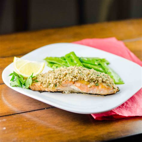 Honey Mustard Pecan Crusted Salmon