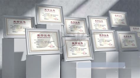E3D金色边框奖状证书荣誉墙展示_AE模板下载(编号:6278608)_AE模板_VJ师网 www.vjshi.com