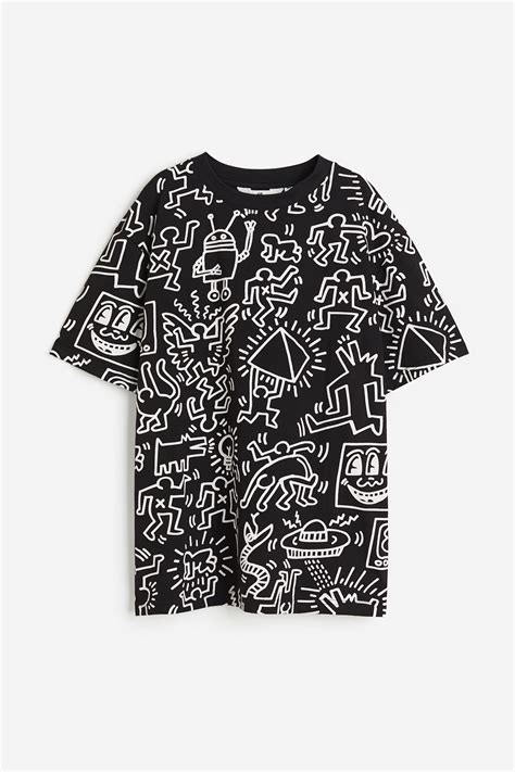 Printed T-shirt - Black/Keith Haring - Kids | H&M HK