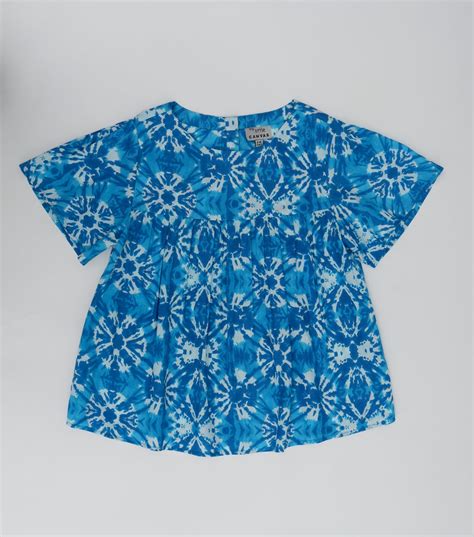 Blue Printed Cotton Top with Pants Co-ord Set for Girls – Canvas