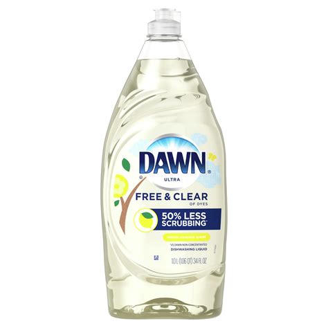 Dawn Free & Clear Dishwashing Liquid Dish Soap, Lemon Essence, 34 fl oz ...
