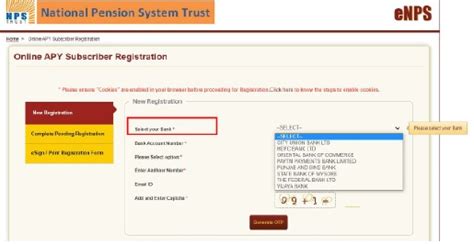 Process flow for opening APY account through online & Offline Aadhaar