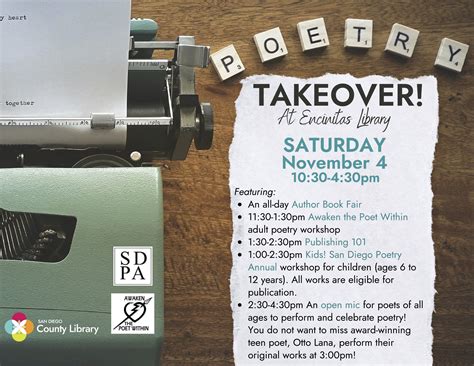 Poetry Takeover at Encinitas Library - Puna Press
