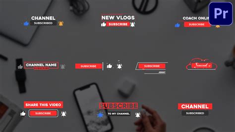 Youtube Buttons | Premiere Pro MOGRT – MasterBundles