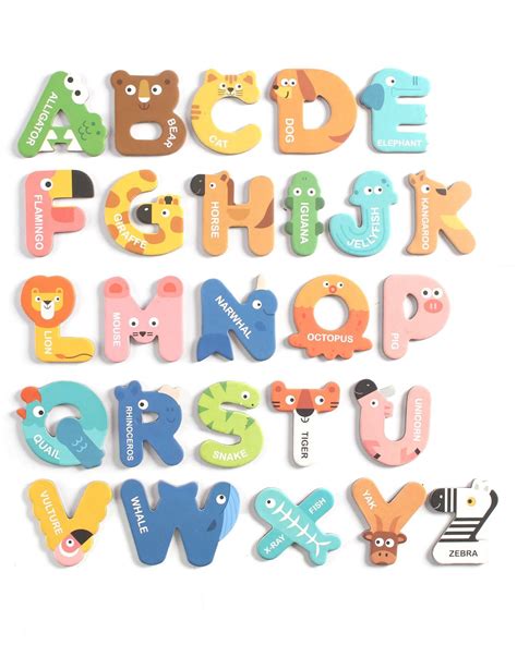 Play Nation Premium 26 Pcs Animal Themed Magnetic Alphabets Fun ...