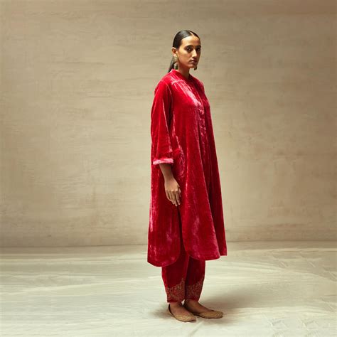 SILK VELVET TUNIC TROUSER SET – BRIH