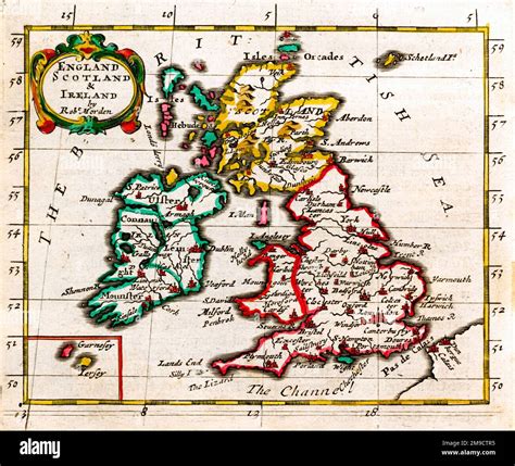 17th century Map of the British Isles, England, Scotland and Ireland ...