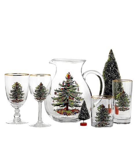 Spode Glassware, Set of 4 Christmas Tree Collection - Bedding ...