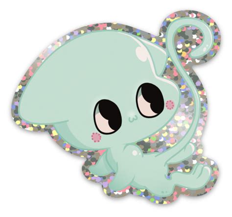 Shiny Mew by Aubrey Selby | Glitter stickers | Sticker Mule India