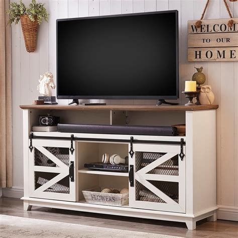 Amazon.com: OKD Farmhouse TV Stand for 65+ Inch TV, Industrial ...