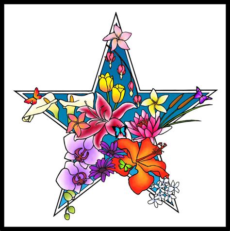 Free Flowers And Stars Tattoo Designs, Download Free Flowers And Stars ...