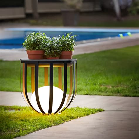 EP Designlab LLC 21.6 Inch Outdoor Solar Powered Floor Lamp with ...